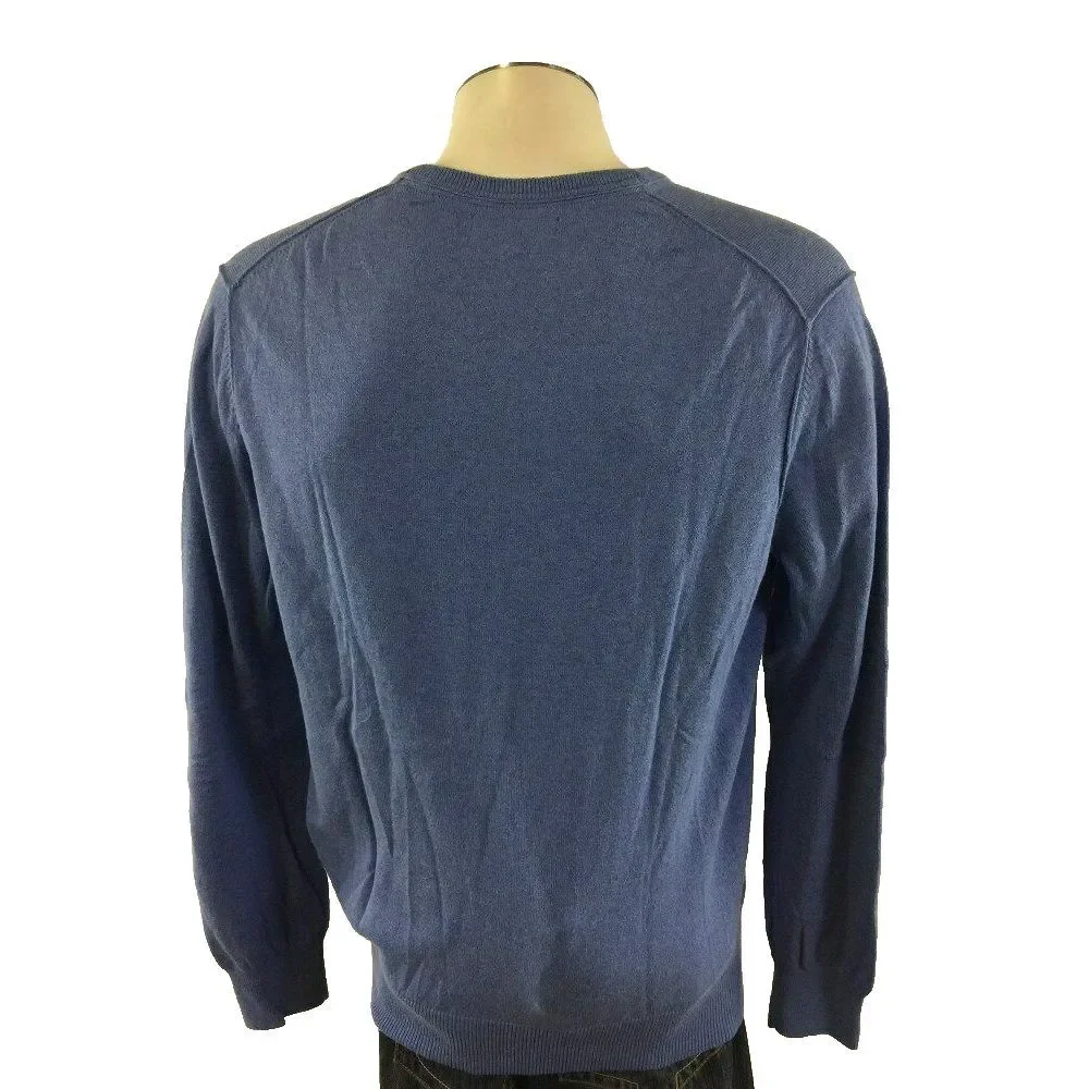 Banana Republic Cashmere Cotton‎ VNeck Sweater M Blue Golf Mens